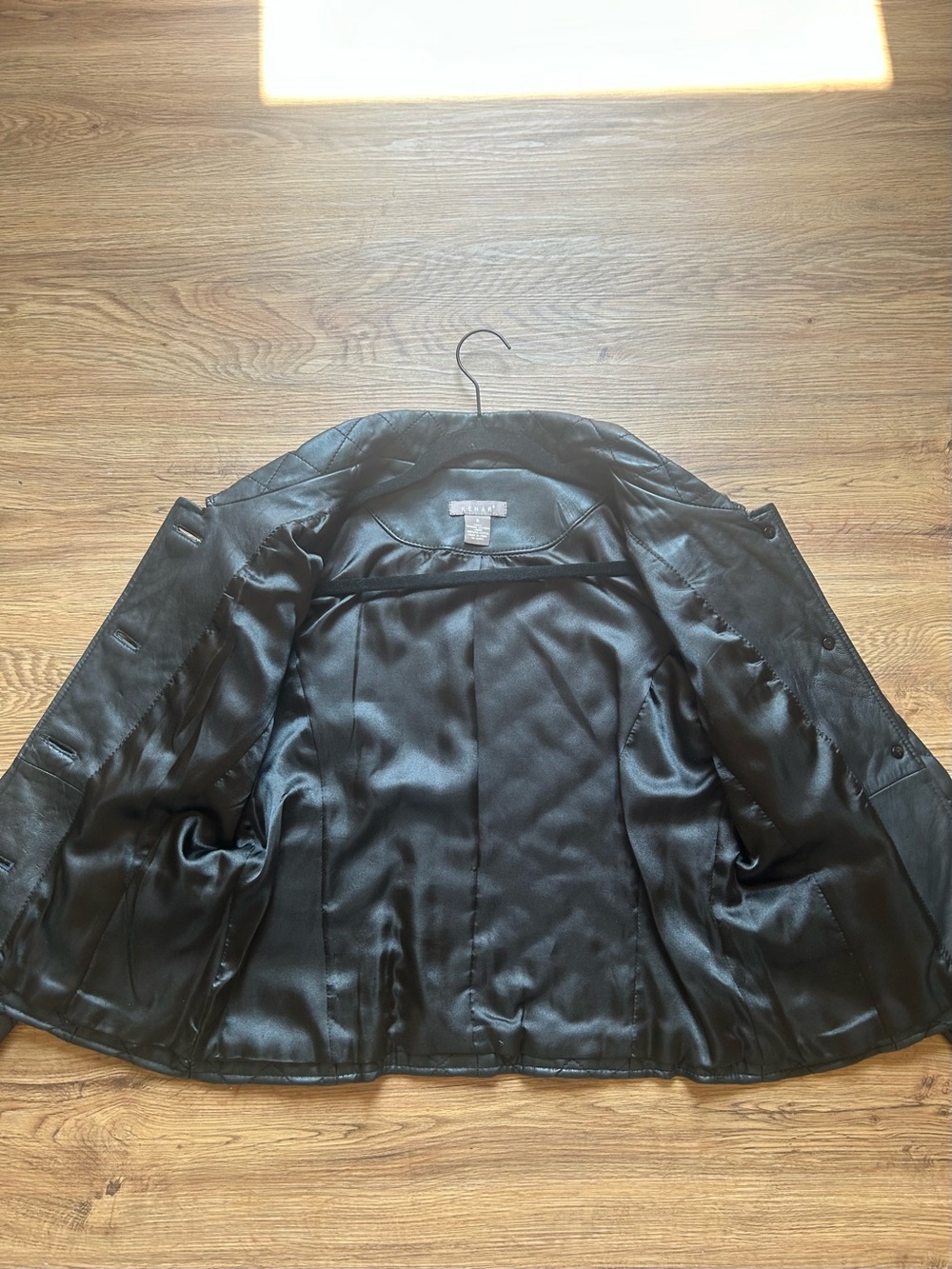Kenar Genuine Leather Black Diamond Quilted Jacket Women’s Size 8 - Picture 7 of 8